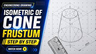 Isometric view of Cone Frustum | Engineering Drawing | 10.5