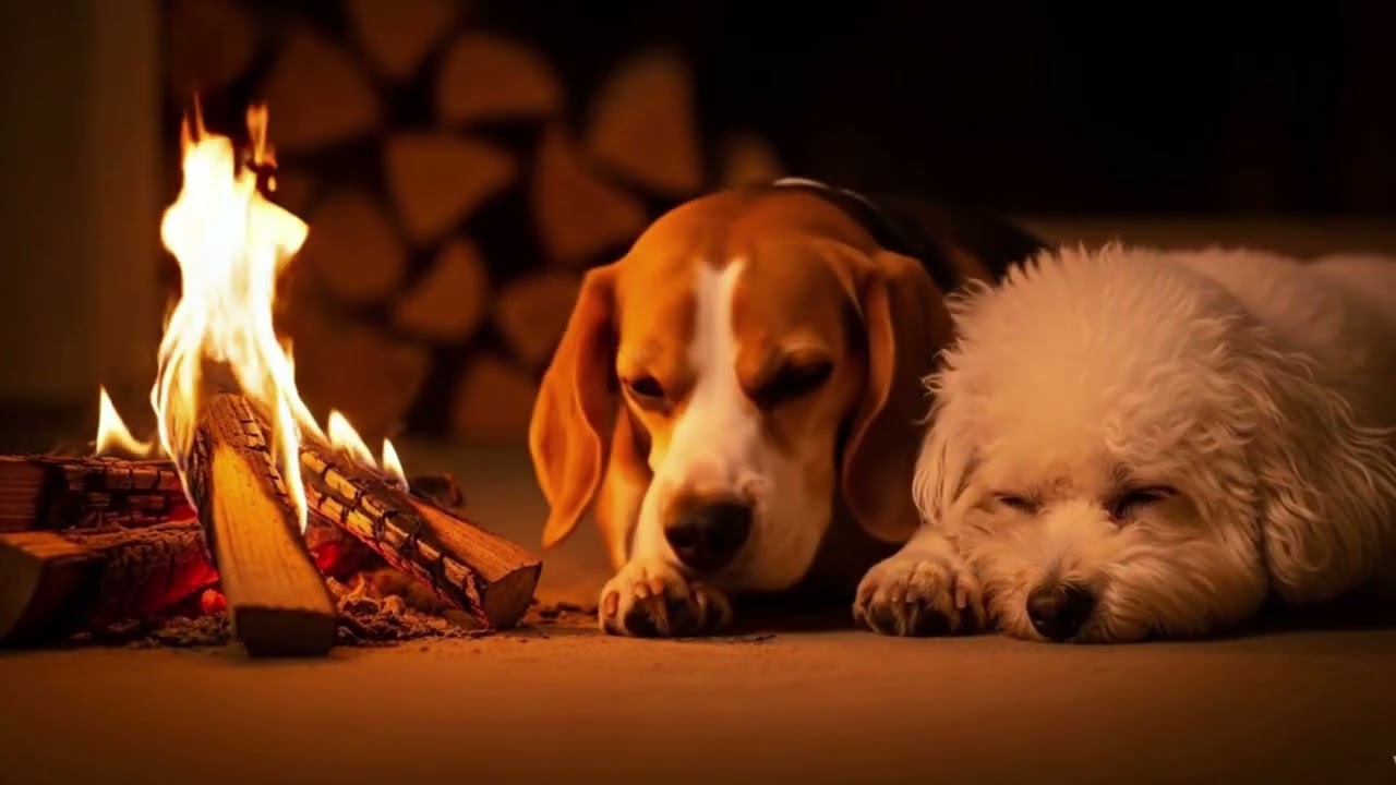 따뜻한 🔥 불빛 아래 강아지와 함께하는 숙면 ASMR (No Music) Fireplace ASMR for Deep Sleep 🔥 Cozy Dog Relaxation