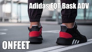 eqt bask adv shoes black and red