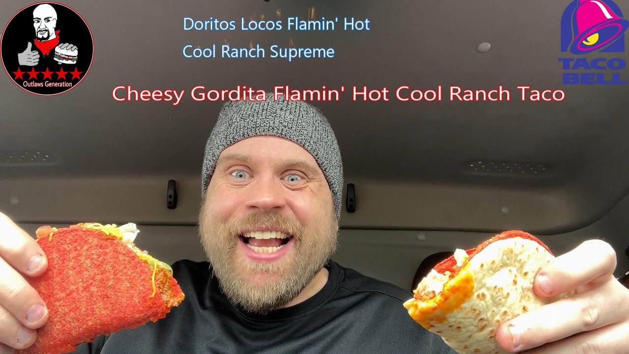 Taco Bell Doritos Locos Flamin' Hot Cool Ranch Supreme & Cheesy Gordita