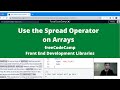 Use the Spread Operator on Arrays (Front End Development Libraries) freeCodeCamp tutorial image