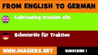 From English To German Lubricating Traction Oils