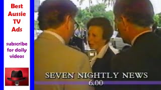 Seven News & Hinch promo - Princess Anne & Mr Universe 31 Aug [1989] Best Aussie TV Ad Archive