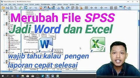 Export File SPSS jadi Word dan Excel || Merubah File SPPS jadi Word dan Excel