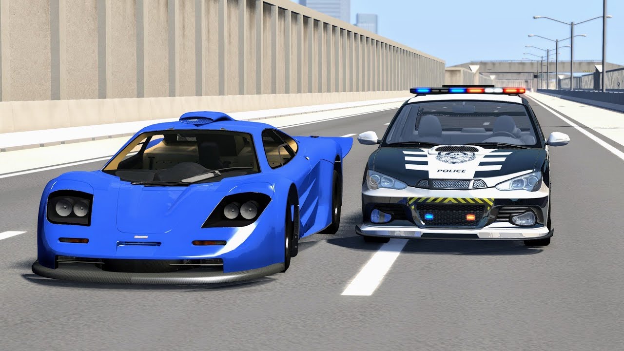 เกมส์ จํา ลอง ขับ รถ  New 2022  Crazy Police Chases #18 - BeamNG Drive Crashes