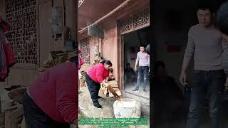 Pounding Glutinous Rice To Make Ciba Rural Life