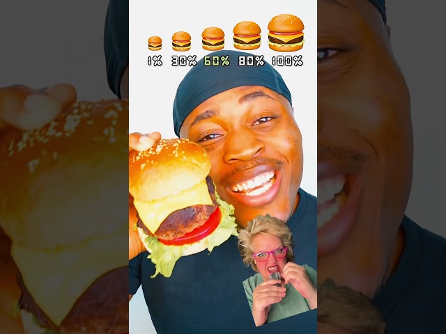 Reacting To Tiny VS Big Burgers!! #shorts