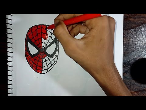 how to draw Spiderman face 🕸️ ll spider-man kaise banate hain // #drawing #tutorial - YouTube