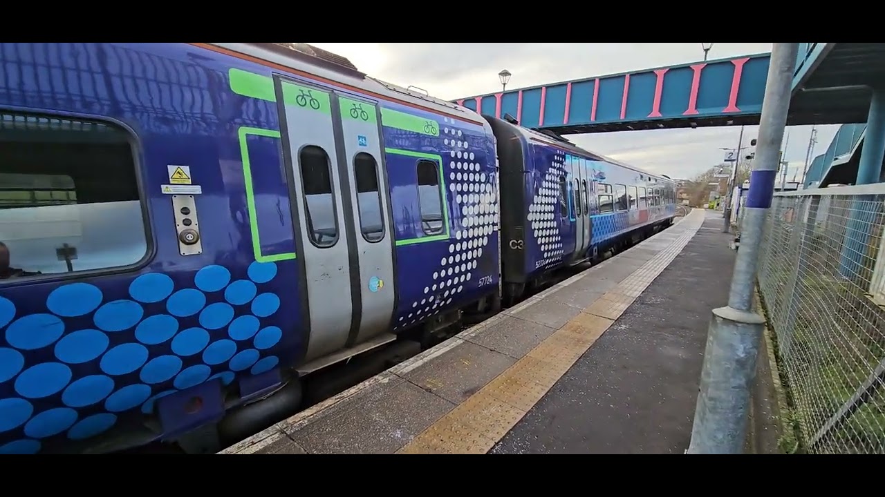 A passenger's perspective of Scotrail Train arriving at platform 2 Queen Margaret station, Fife