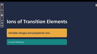 Full How transition elements form ions with variable charges and forming polyatomic ions Update