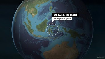 Animated map shows the epicenter of the Indonesia quake
