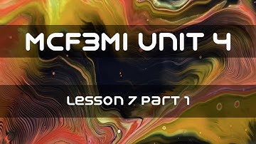 MCF3MI Unit 4 Lesson #7 Part 1