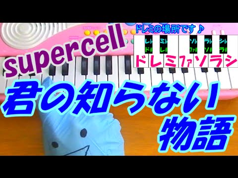 1本指ピアノ【君の知らない物語】supercell 化物語 簡単ドレミ楽譜 超初心者向け