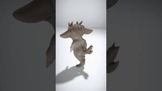 Fantasy Creature with Spiky Features and Large Eyes - AI Rigged 3D Character