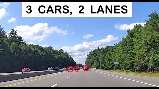 3 Cars, only 2 Lanes