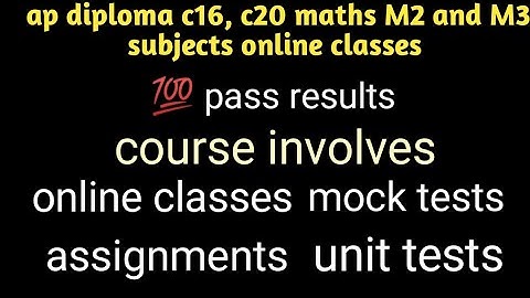 ap diploma c20 maths M2 and M3 subjects online classes starts today| enroll now 😊