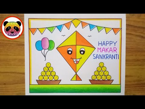 Makar Sankranti drawing | Flag crafts, Art drawings for kids, Art and craft  videos