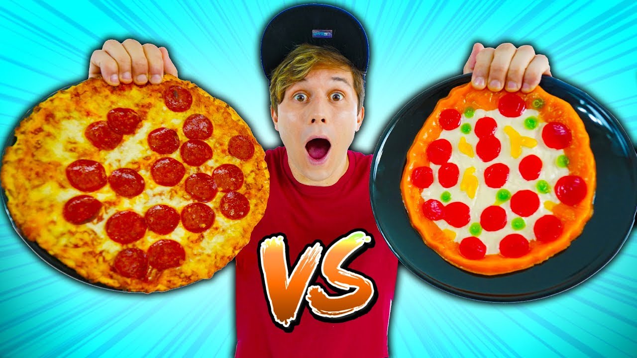 COMIDA DE GELATINA VS COMIDA DE VERDADE ☆ HAMBURGER, PIZZA ☆