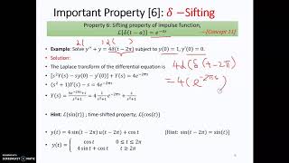 Week 9 Laplace Transform Part 2.3 Perform Laplace Transform using Property 𝛿 Sifting