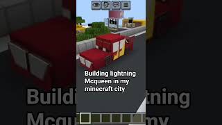 Building lightning mcqueen in my minecraft city..😲😲 #shorts #minecraftcity