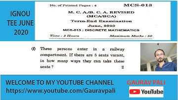 IGNOU MCS-013 DISCRETE MATHEMATICS TEE June 2020 Q1f | IGNOU PREVIOUS YEAR QUESTION PAPER JUNE 2020