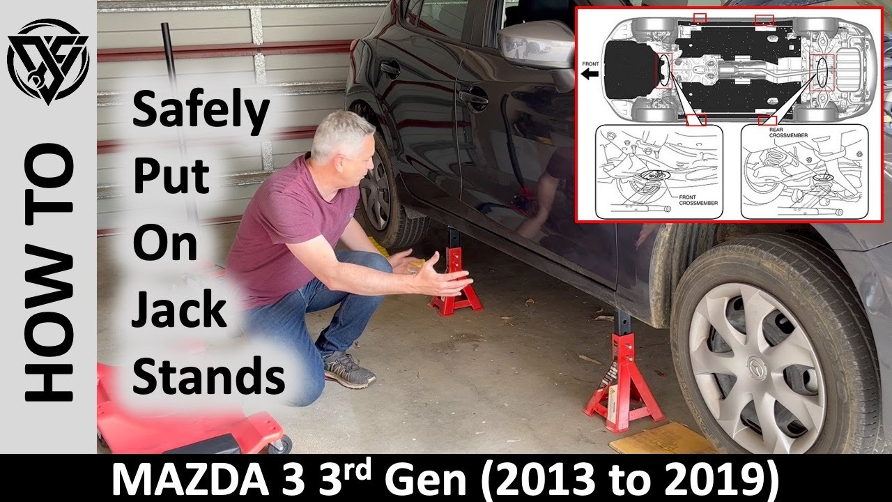 How to Lift a Mazda 3 3rd Generation (2013 and Later) onto Jack Stands
