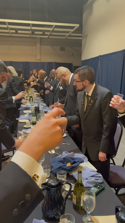The toast. Free masons & Prince Hall 25th Anniversary Reunification banquet for Kansas.