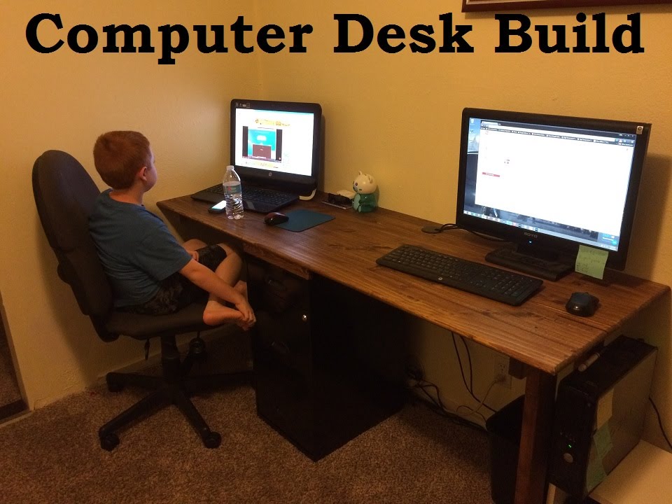 Computer Desk Build Dual Workstation Youtube