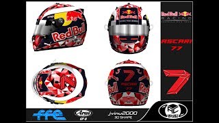 rFactor 3D Helmet - (speed painting) - Helmet for Ascari77 - Photoshop & 3DsimED