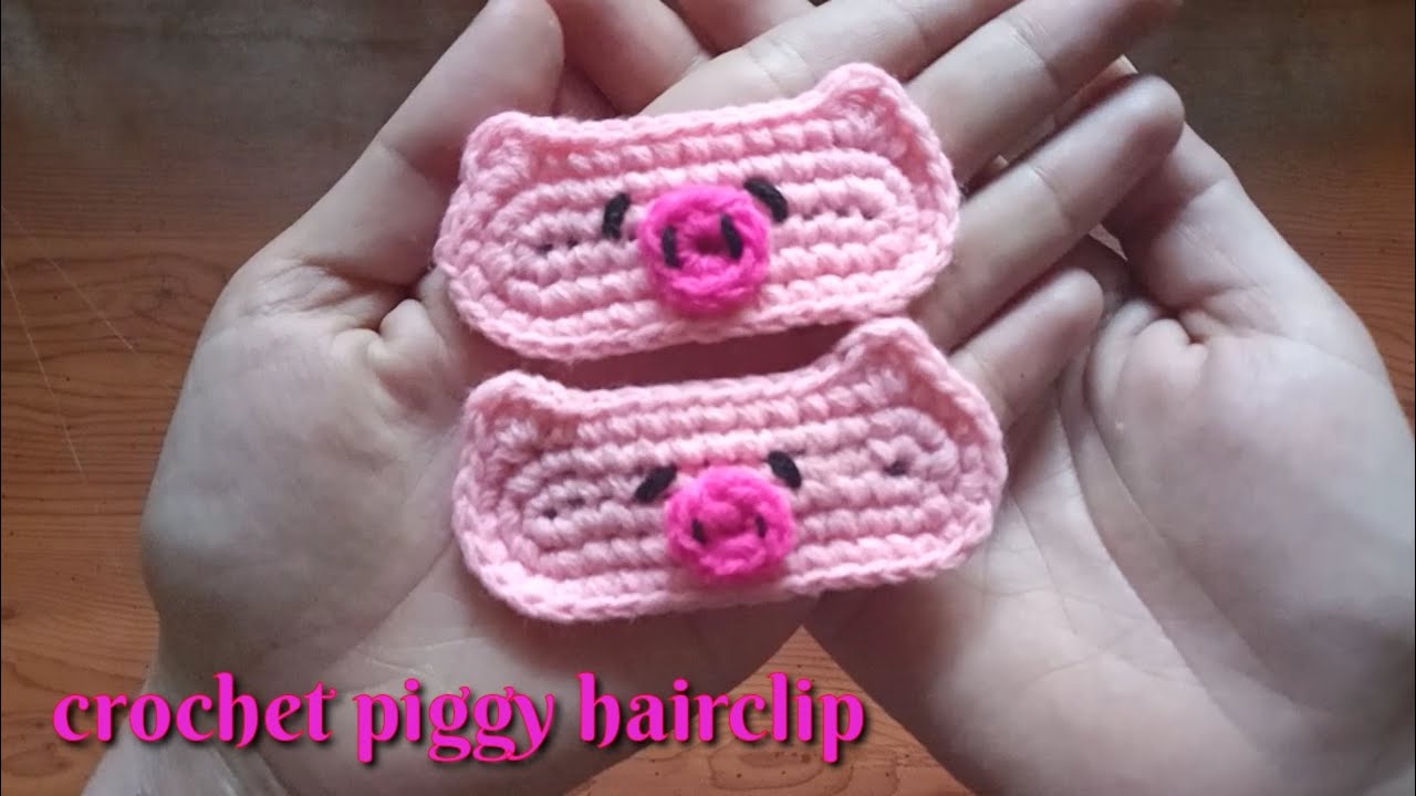 HOW TO CROCHET: PIGGY HAIRCLIP | CROCHET HAIRCLIP | Lanie Joyce B.