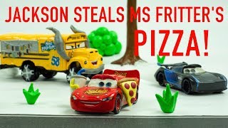 Jackson Storm Steals Miss Fritter’s Pizza Slice Cars Chase