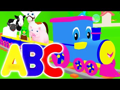 Alphabet Animals | Learn ABC Animals Song for Kids | Learning Train Teaches Animal Names & Counting
