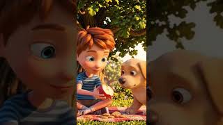A Boy and His Puppy 🐶✨ Beautiful AI Cartoon Story #shorts #aianimation #cartoonstory
