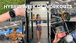 FULL WEEK OF WORKOUTS *my current hybrid split*｜running + lifting