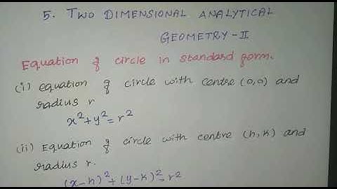 Class12: Chapter 5 || Exercise 5.1|| Equation of circle|| Part I
