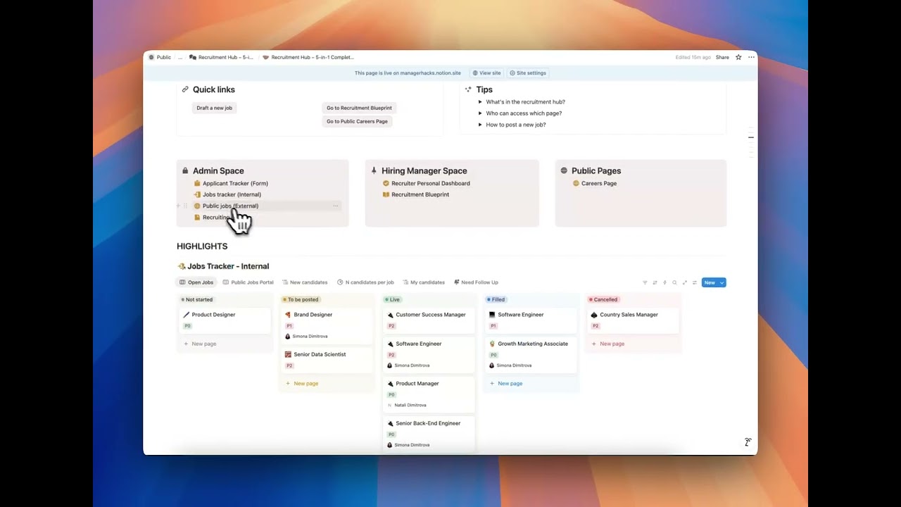 Recruitment Hub – Your 5-in-1 ATS in Notion
