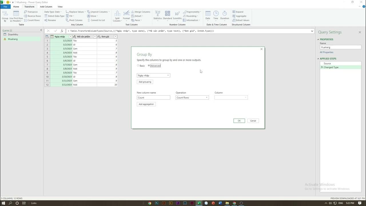 Power Query || Tìm ngày gần nhất và tính toán - YouTube