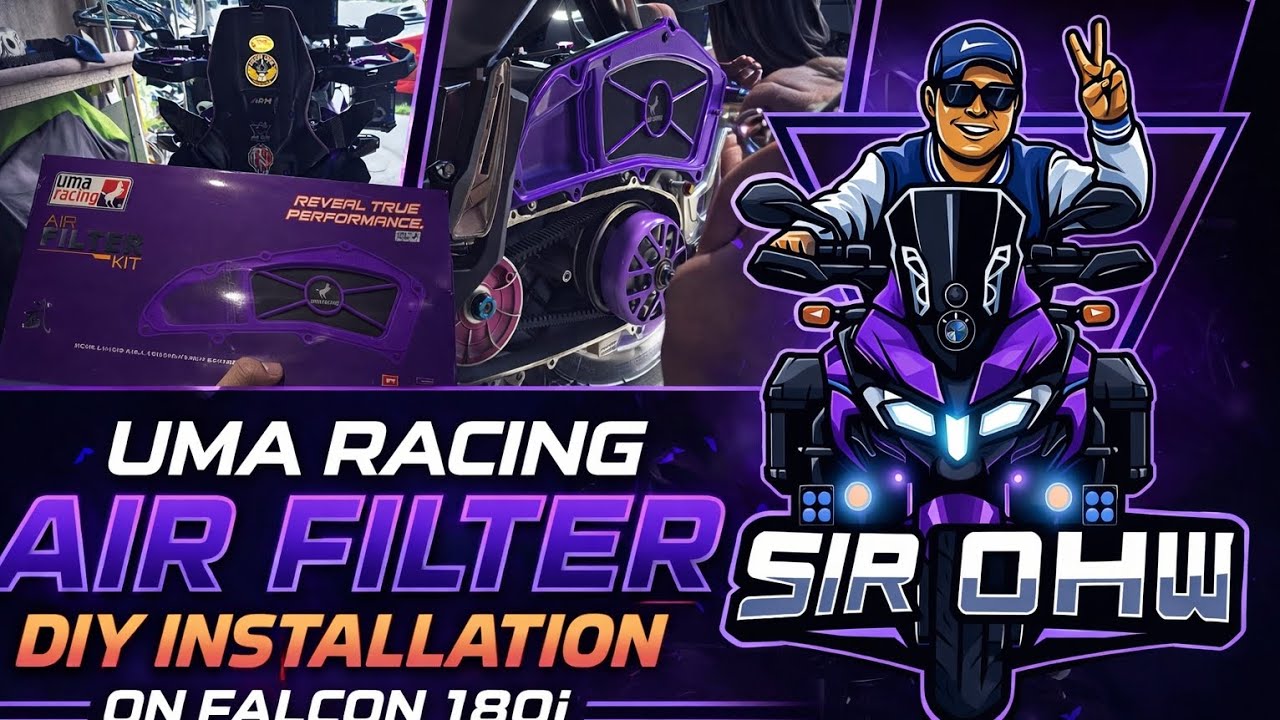 AFTERMARKET AIR FILTER DIY INSTALLATION ON FALCON 180i 🦅🛵💨 #falcon180i #sirohwbuilds #umaracing 