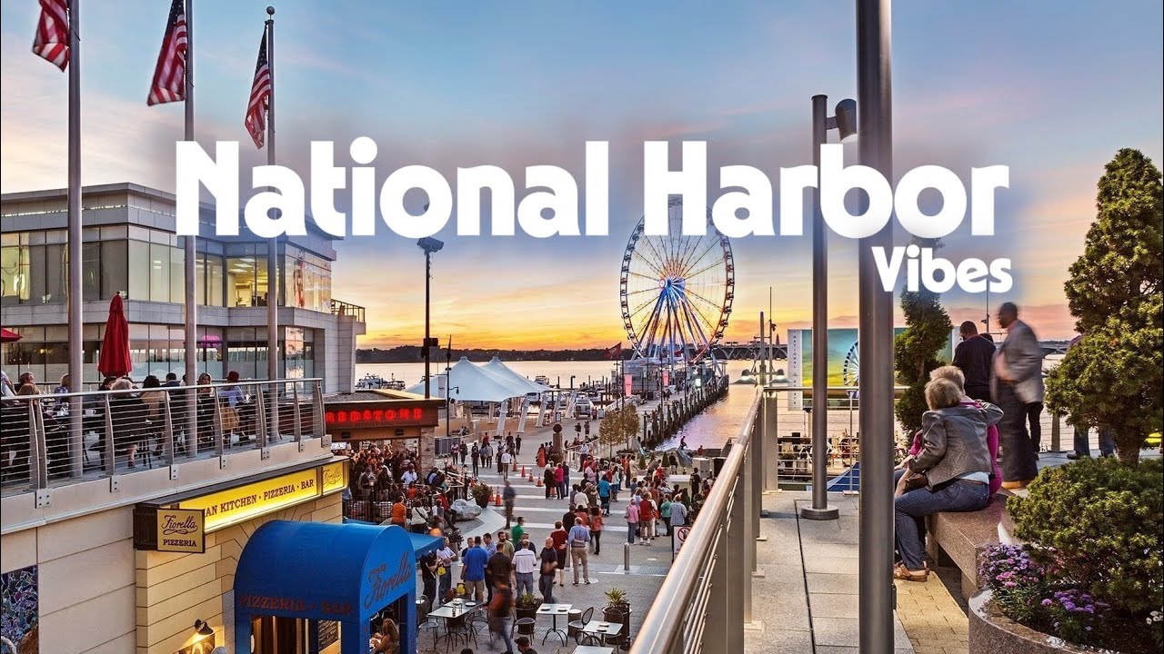 National Harbor, MD | Scenic Waterfront Walk in 4K | 4K Walking Tour with Natural Sounds