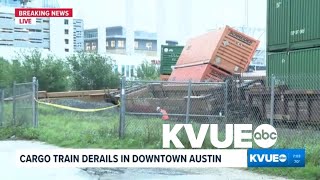 Cargo train derailment impacting traffic Thursday morning in Downtown Austin