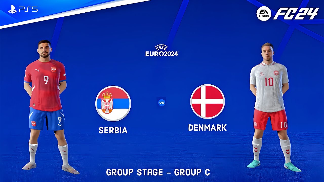 FC 24 - Serbia vs Denmark | UEFA EURO 2024 Group C Full Match Gameplay PS5™