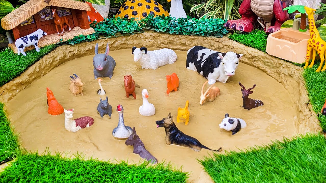 Cute Little Farm Animals stuck in Mud | Animals Video for Kids and Toddlers | Farm Animal Sounds