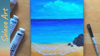 ocean easy painting acrylic beginners seascape simple