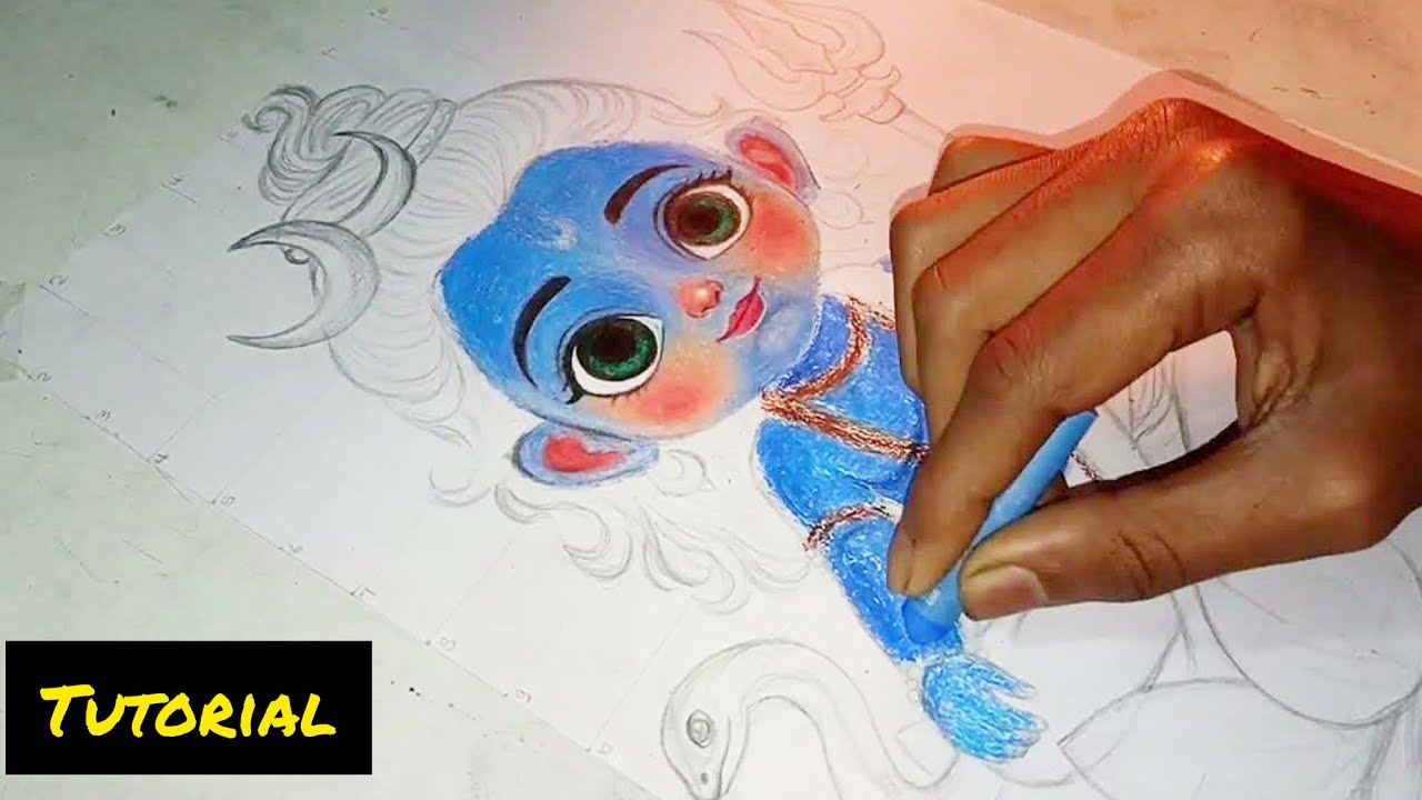 Cute Shiva Drawing 😍| Lord Shiva Drawing | Mahadev Drawing | How To Draw Shiv Ji 