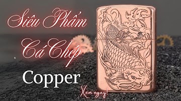 Bật lửa zorro cá chép hoá rồng đồng đỏ siêu bền | Hộp quẹt độc đẹp