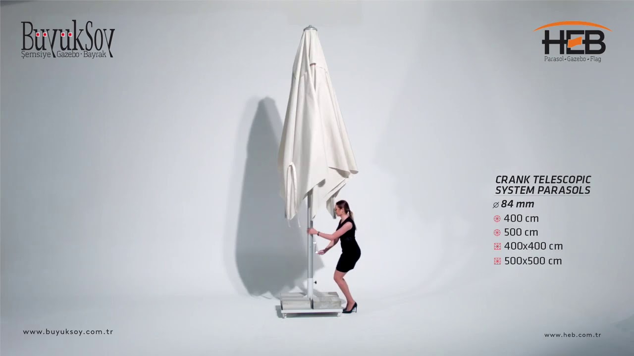Palace Crank Telescopic System Parasol | HEB Parasol, Gazebo, Flag