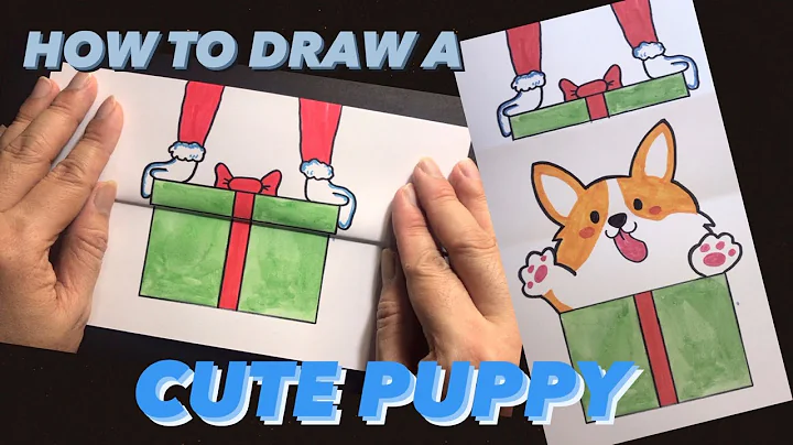 How To Draw a Puppy Present Folding Surprise | art for kids 🐶