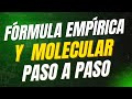 🔬 Fórmula molecular paso a paso: cómo calcularla cuando tenemos % en masa (ejercicio resuelto) ✅