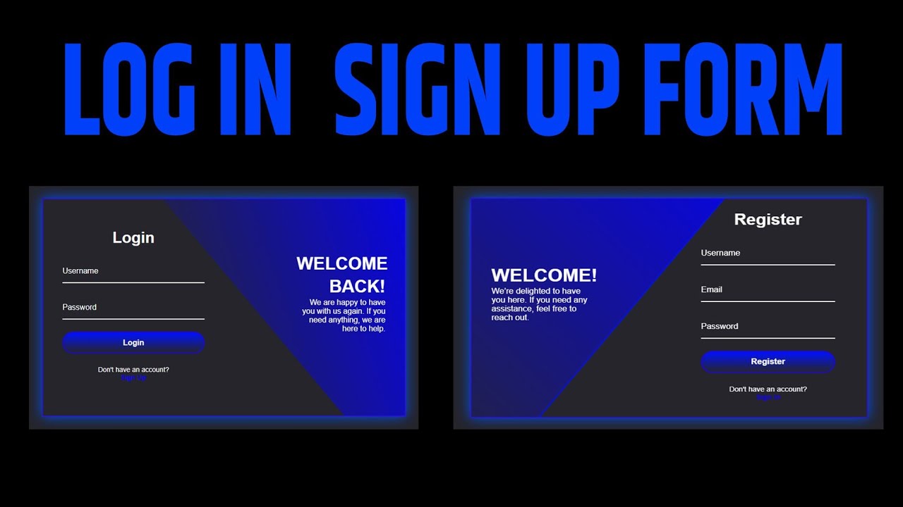 Login and Register Form in HTML, CSS & JavaScript | Modern UI Design ...