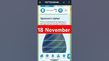 Yaytsogram 18 November Cipher Code | Today Yaytsogram Cipher Code #yaytsogram #airdrop #chiphercode